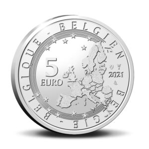 Reverso de la moneda de plata dedicada al 175 aniversario del nacimiento de Charles Van Depoele