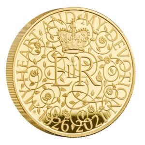 Reverso de la moneda diseñada por Gary Breeze para el 95 aniversario de la reina Isabel II