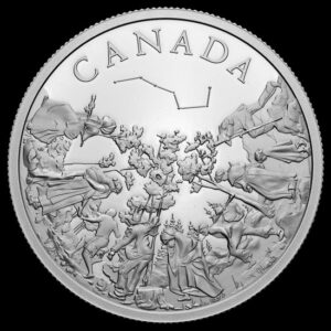 Reverso de la moneda de plata dedicada por la Royal Canadian Mint al 'ferrocarril subterráneo'